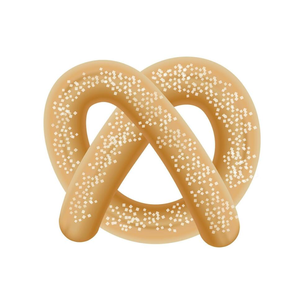 Single Brezel Symbol auf Weiß Hintergrund 3d Vektor Illustration.