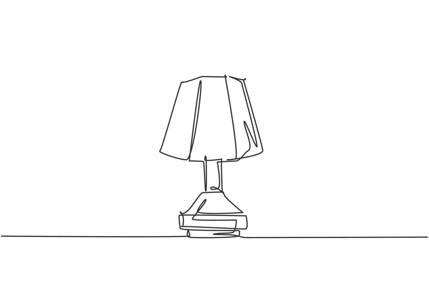 einzelne durchgehende linienzeichnung der klassischen tischlampe der eleganz für die innenarchitektur. Konzept der elektronischen Schreibtischlampe für Haushaltsgeräte. moderne Grafik-Vektor-Illustration mit einem Strichzeichnungsdesign vektor