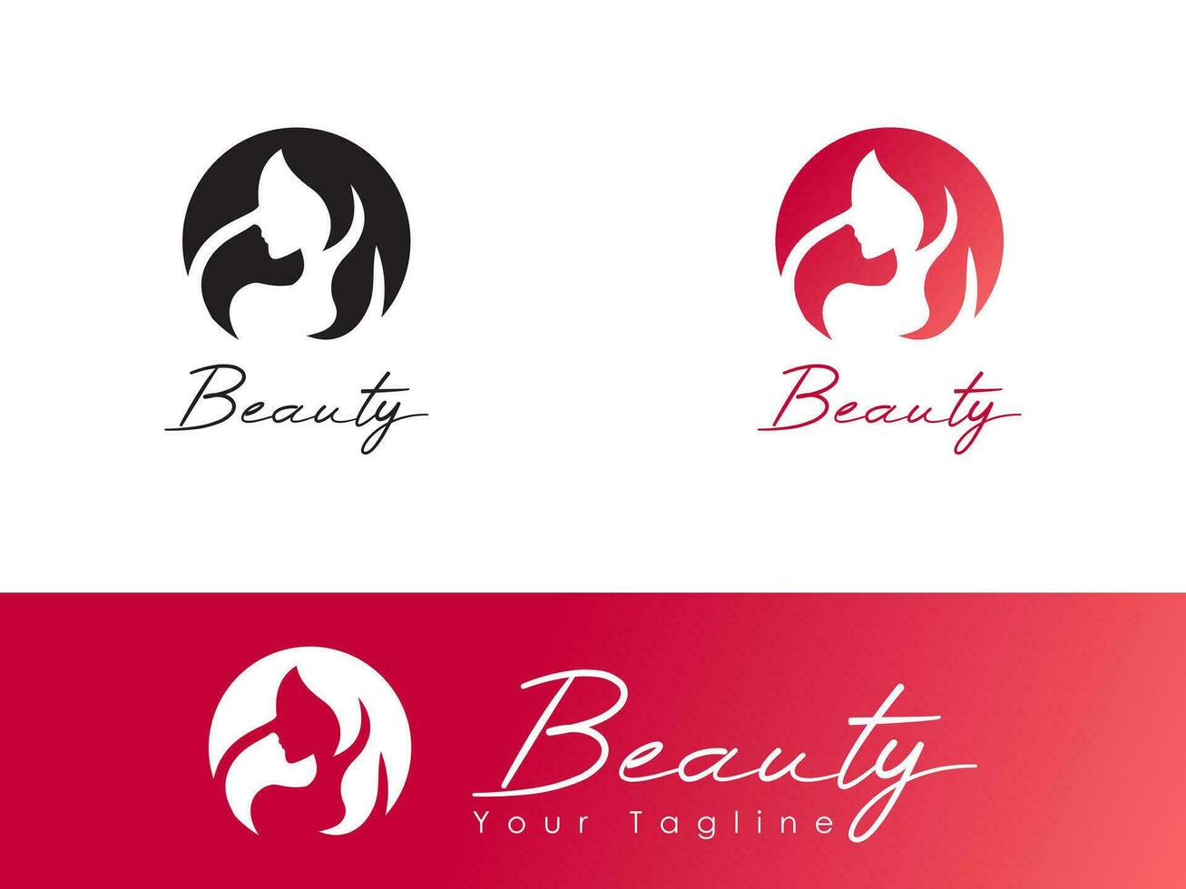 vektor av kvinnors logotyper skönhet