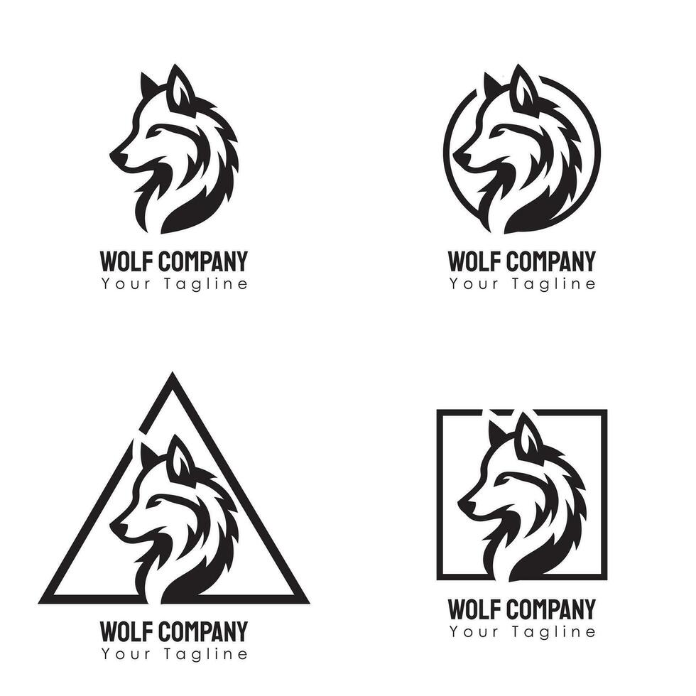 einstellen von Vektor Wolf Logo einfach und minimalistisch