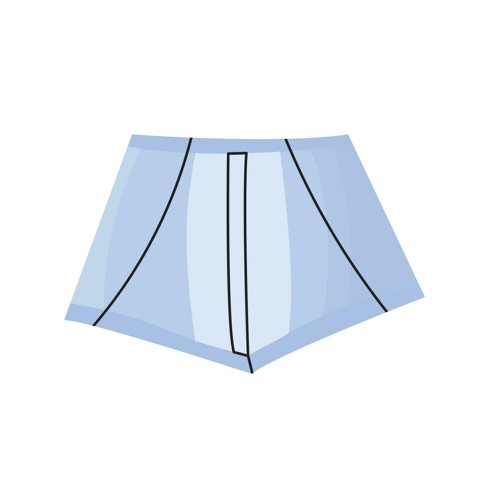 blå jeans kvinna shorts i klotter stil. scandinavian isolerat illustration av byxor vektor