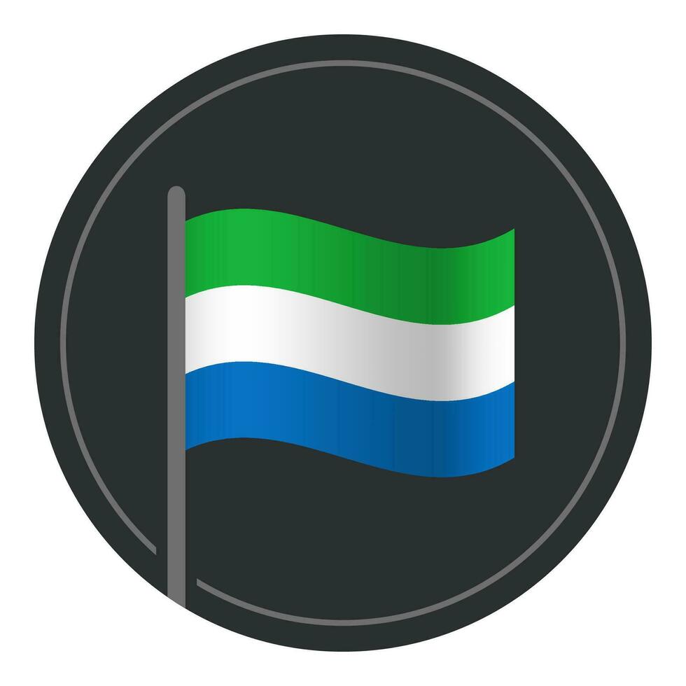 abstrakt Sierra leone Flagge eben Symbol im Kreis isoliert auf Weiß Hintergrund vektor