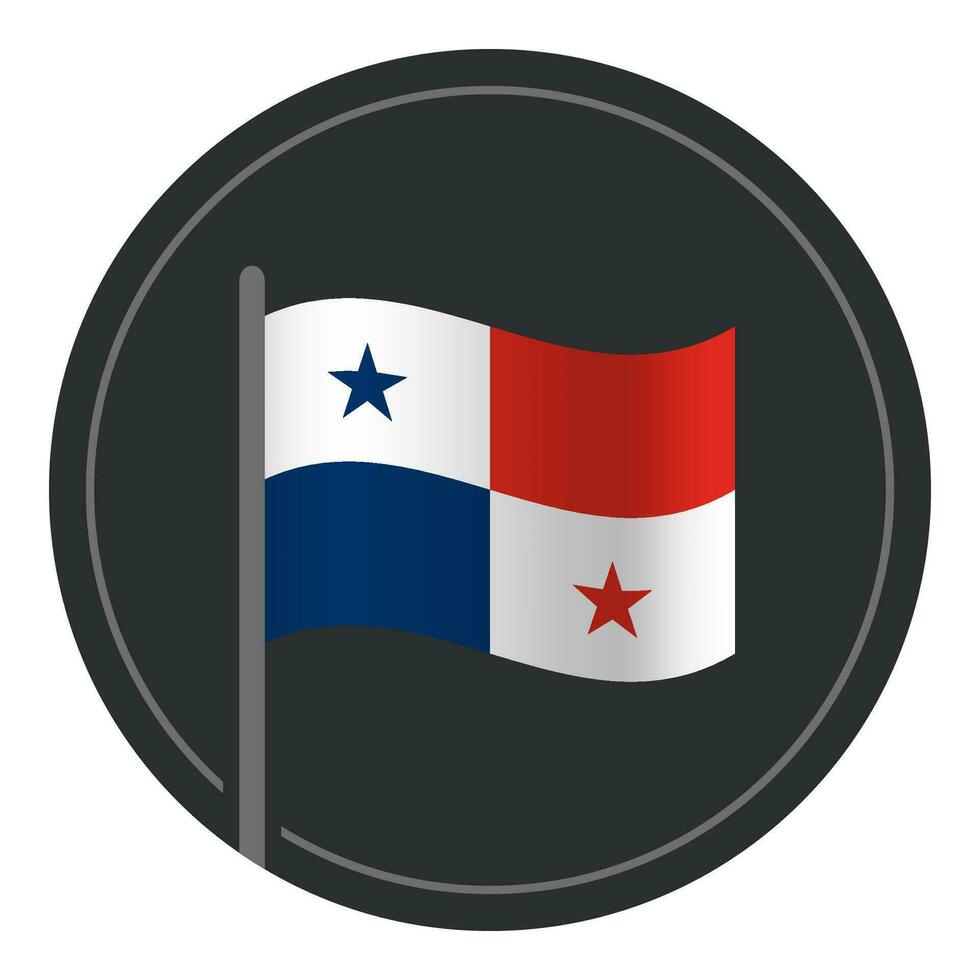 abstrakt Panama Flagge eben Symbol im Kreis isoliert auf Weiß Hintergrund vektor