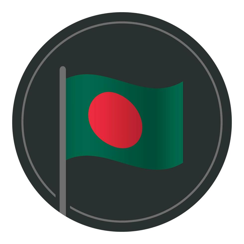 abstrakt Bangladesch Flagge eben Symbol im Kreis isoliert auf Weiß Hintergrund vektor