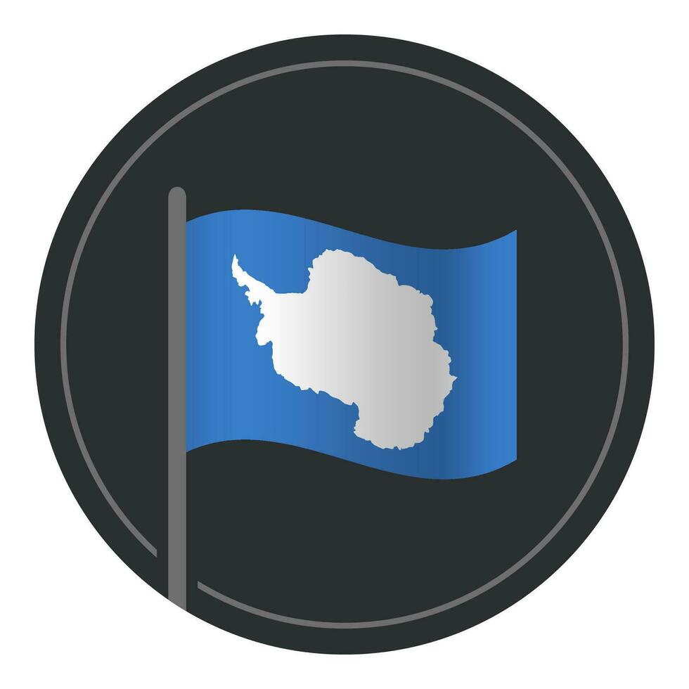 abstrakt antarctica flagga platt ikon i cirkel isolerat på vit bakgrund vektor