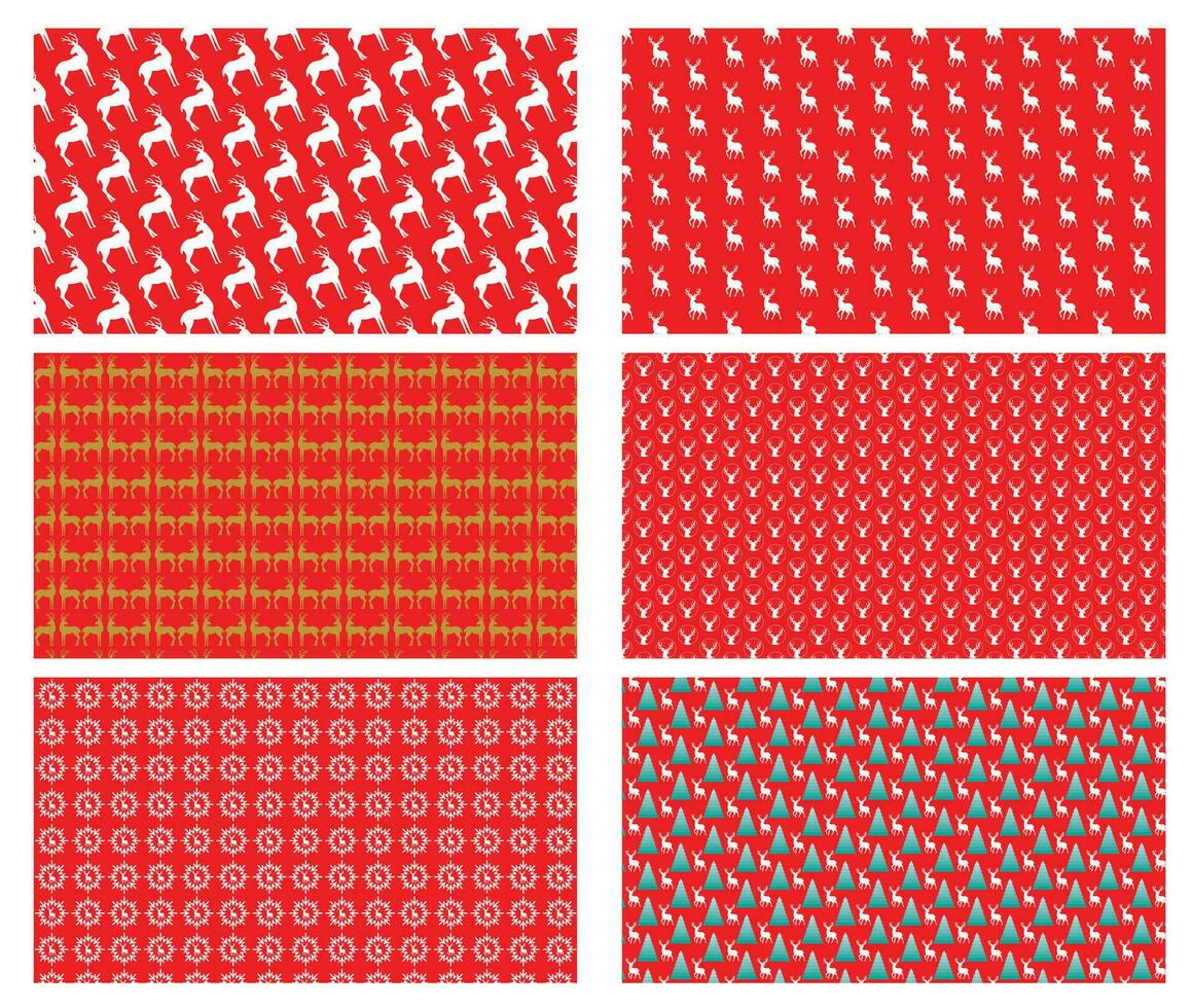 abstrakt Vektor Hintergrund einstellen enthalten Hirsch Muster. Sammlung Hirsch Muster zum Hintergrund Poster Werbung im Ende Jahr