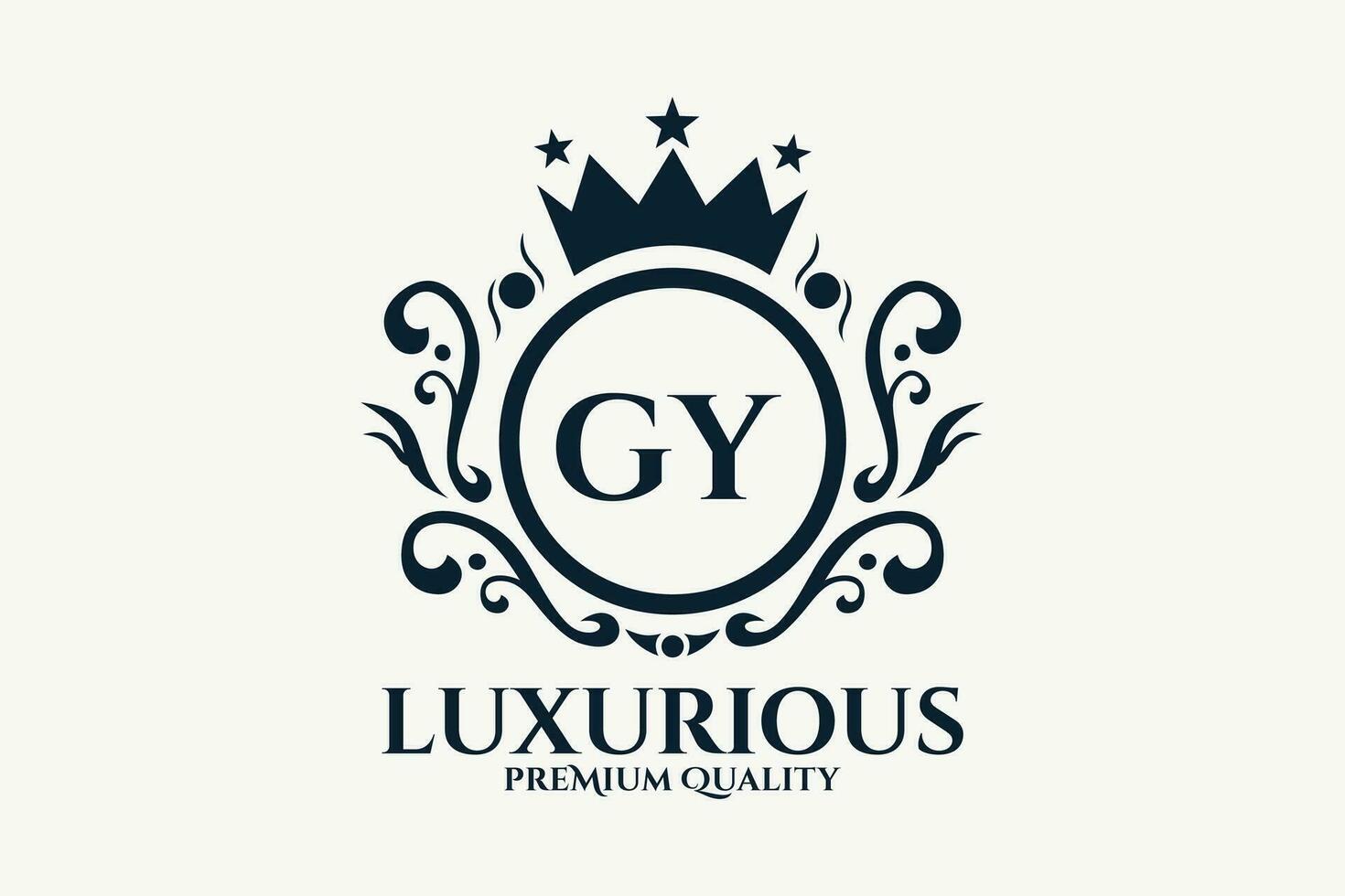 Initiale Brief gy königlich Luxus Logo Vorlage im Vektor Kunst zum luxuriös branding Vektor Illustration.