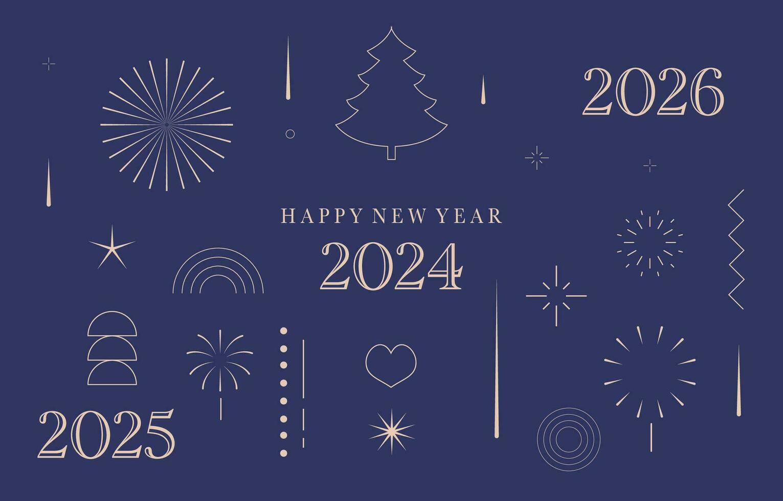 fyrverkeri bakgrund för firande, grattis i 2024,2025,2026.redigerbar vektor illustration för grafisk design