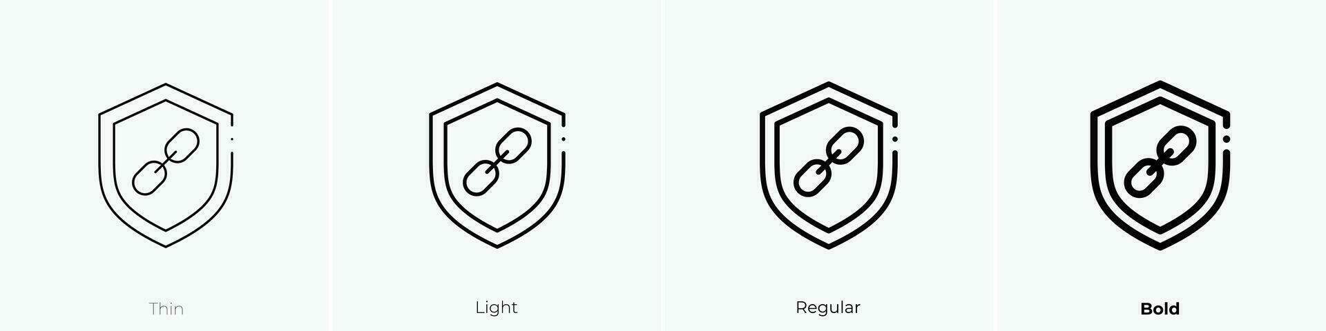schützen Symbol. dünn, Licht, regulär und Fett gedruckt Stil Design isoliert auf Weiß Hintergrund vektor