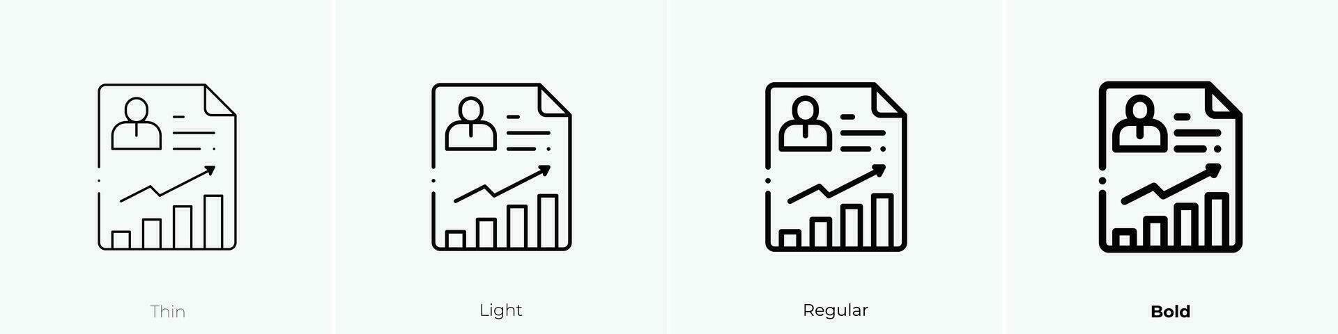 Fortschritt Symbol. dünn, Licht, regulär und Fett gedruckt Stil Design isoliert auf Weiß Hintergrund vektor