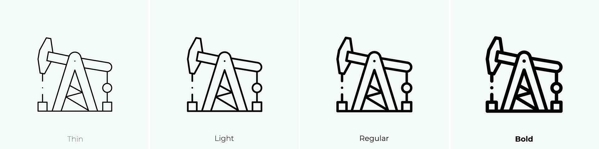 Pumpenheber Symbol. dünn, Licht, regulär und Fett gedruckt Stil Design isoliert auf Weiß Hintergrund vektor