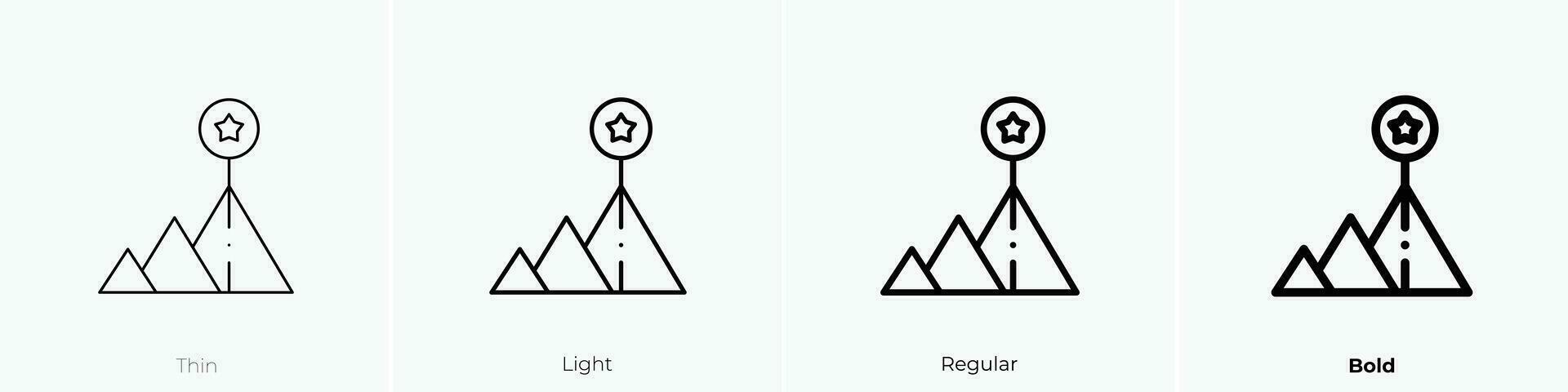 pyramid Diagram ikon. tunn, ljus, regelbunden och djärv stil design isolerat på vit bakgrund vektor