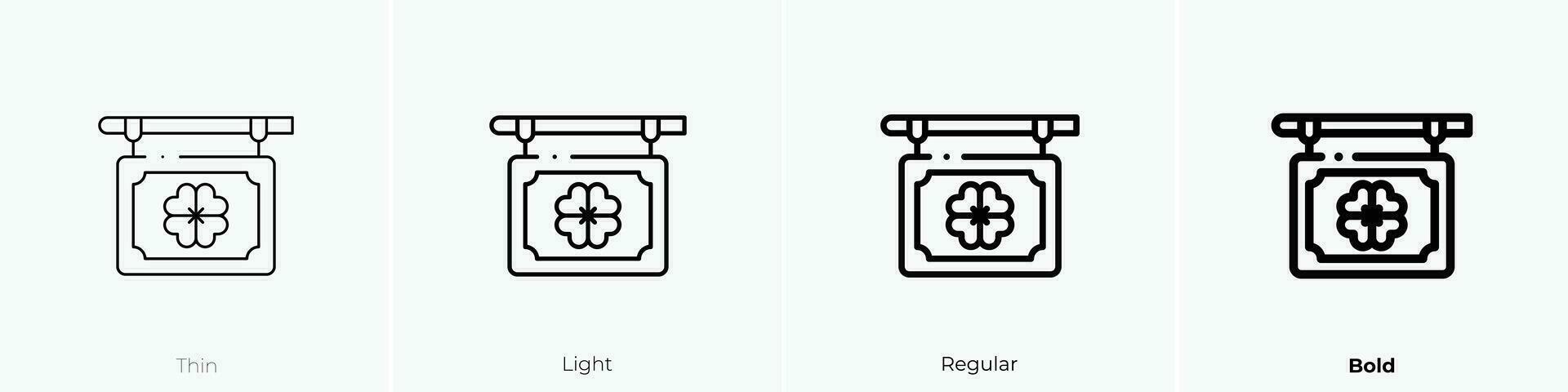 Kneipe Symbol. dünn, Licht, regulär und Fett gedruckt Stil Design isoliert auf Weiß Hintergrund vektor