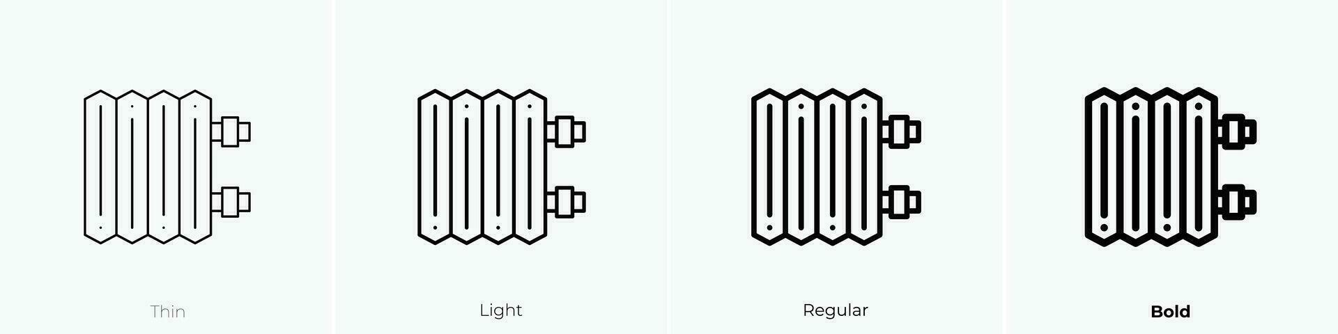Kühler Symbol. dünn, Licht, regulär und Fett gedruckt Stil Design isoliert auf Weiß Hintergrund vektor