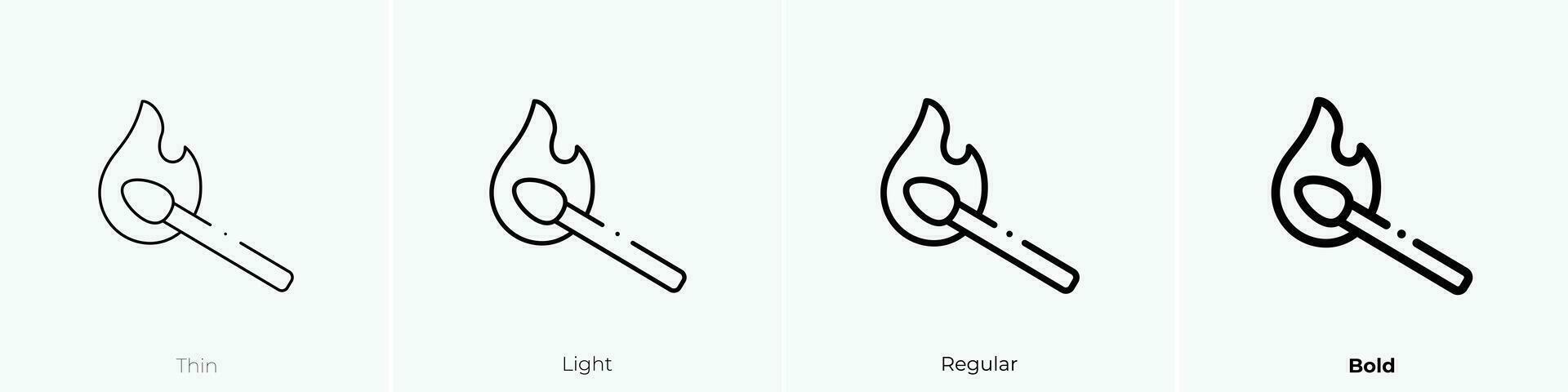 Pyromanie Symbol. dünn, Licht, regulär und Fett gedruckt Stil Design isoliert auf Weiß Hintergrund vektor