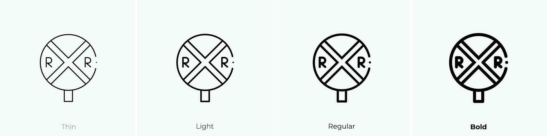 Eisenbahn Symbol. dünn, Licht, regulär und Fett gedruckt Stil Design isoliert auf Weiß Hintergrund vektor