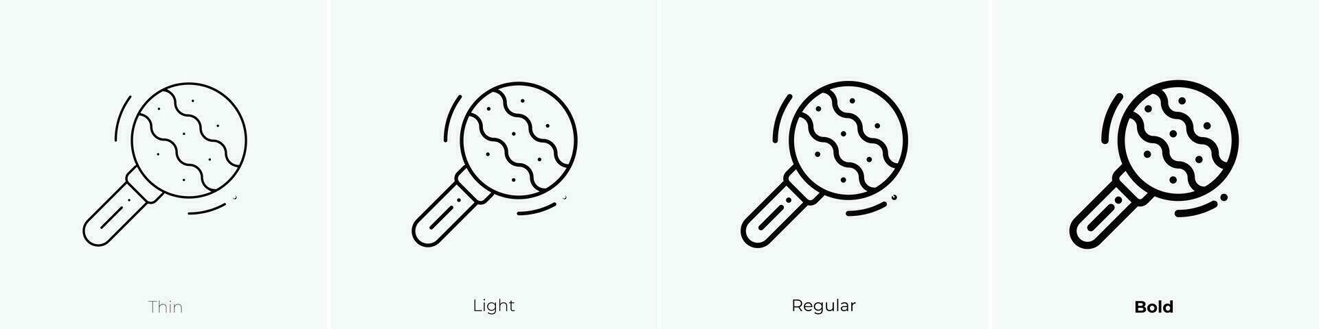 Rassel Symbol. dünn, Licht, regulär und Fett gedruckt Stil Design isoliert auf Weiß Hintergrund vektor