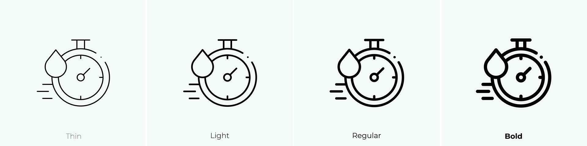 schnell trocken Symbol. dünn, Licht, regulär und Fett gedruckt Stil Design isoliert auf Weiß Hintergrund vektor