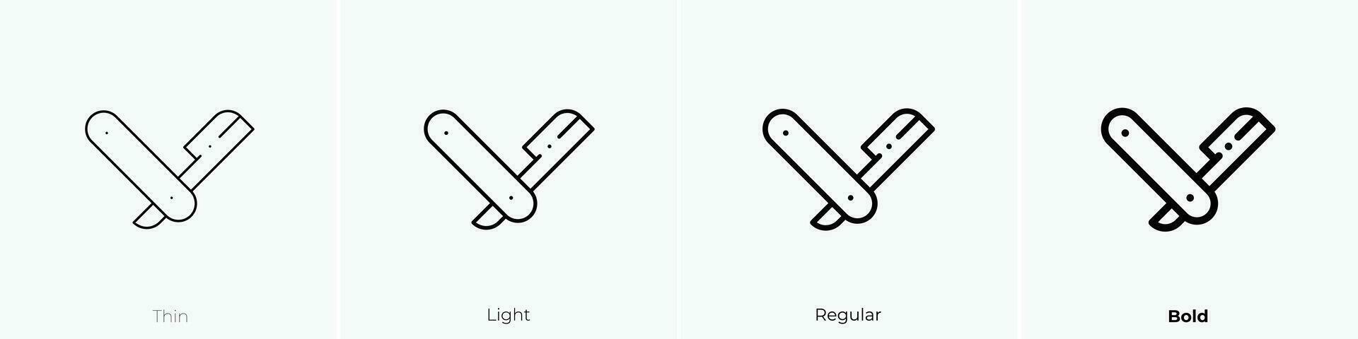 Rasierer Symbol. dünn, Licht, regulär und Fett gedruckt Stil Design isoliert auf Weiß Hintergrund vektor