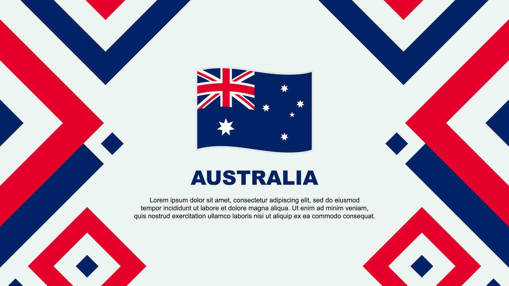Australien flagga abstrakt bakgrund design mall. Australien oberoende dag baner tapet vektor illustration. Australien mall