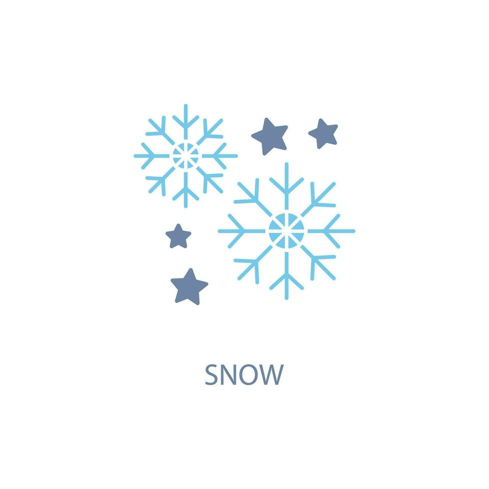 Schnee Konzept Linie Symbol. einfach Element Illustration. Schnee Konzept Gliederung Symbol Design. vektor