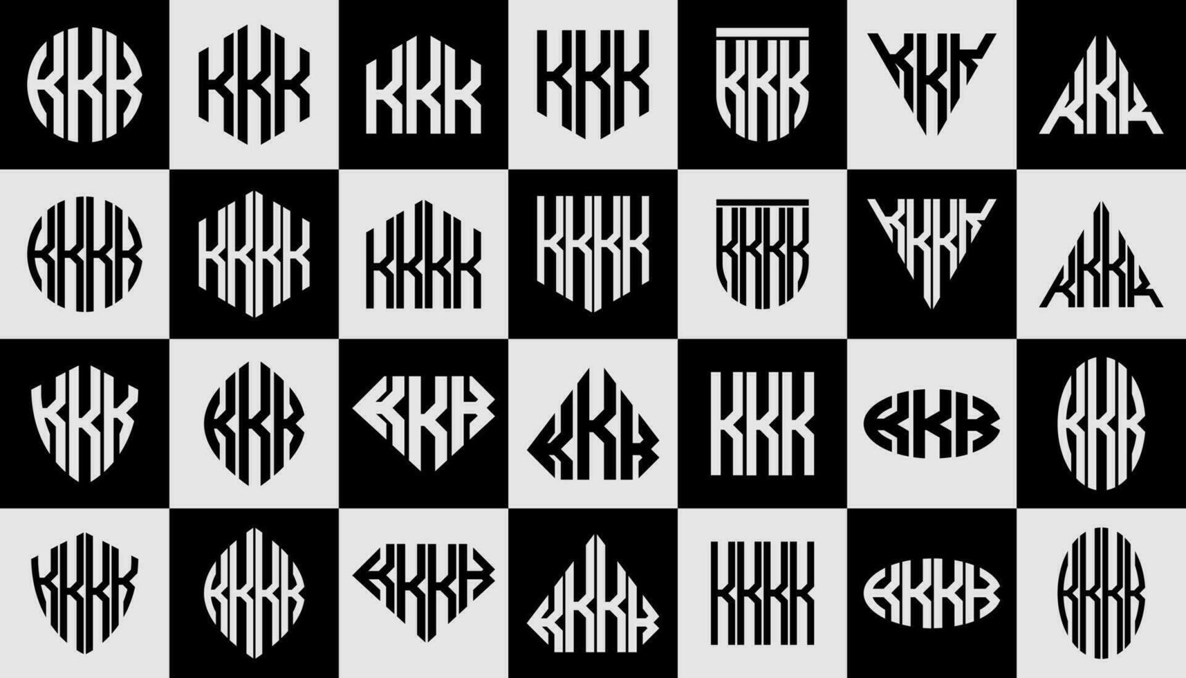 einstellen von geometrisch Linie gestalten Brief k kkk kkkk Logo Design vektor