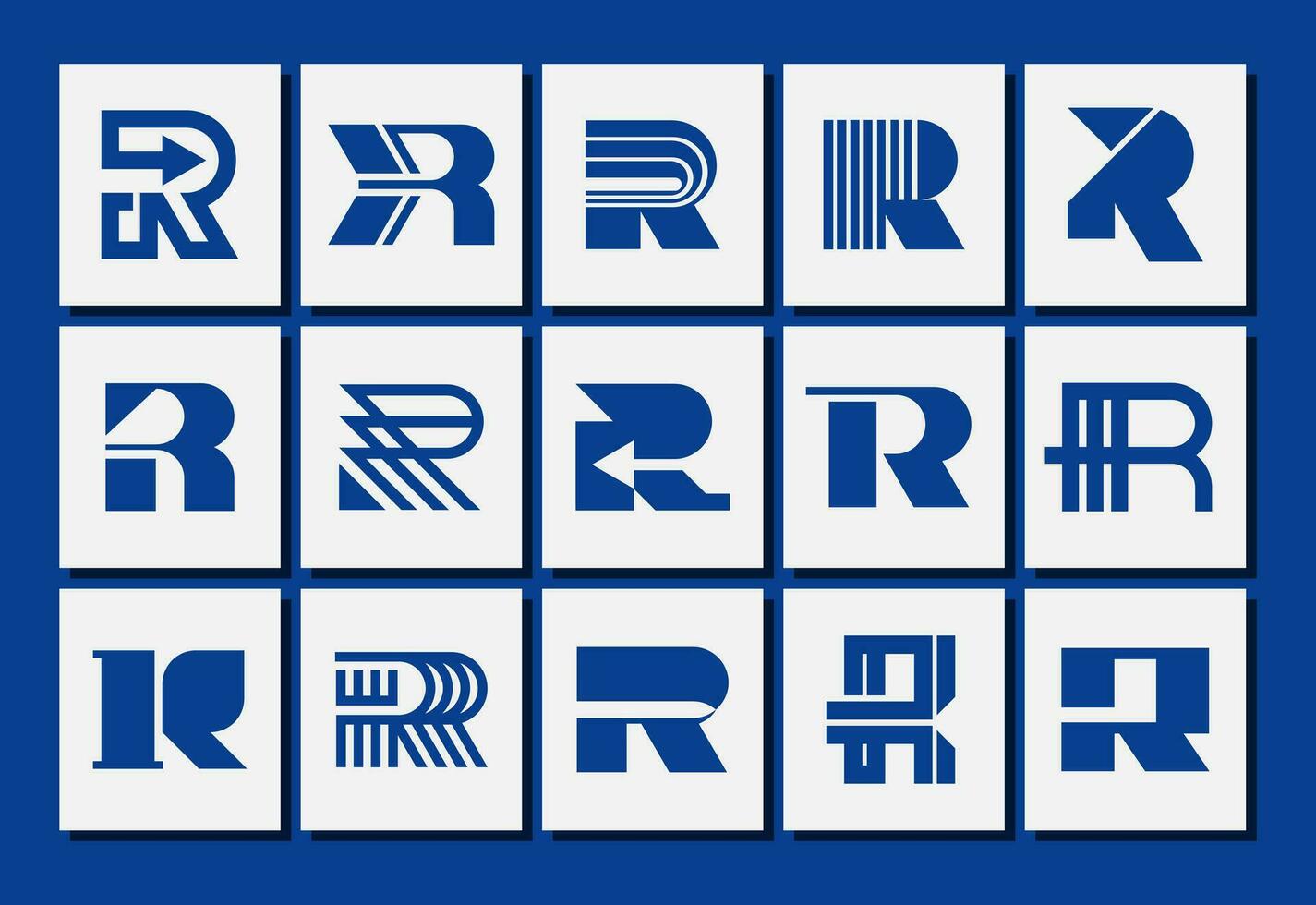 minimalistisch abstrakt Linie Brief r Logo branding Design einstellen vektor