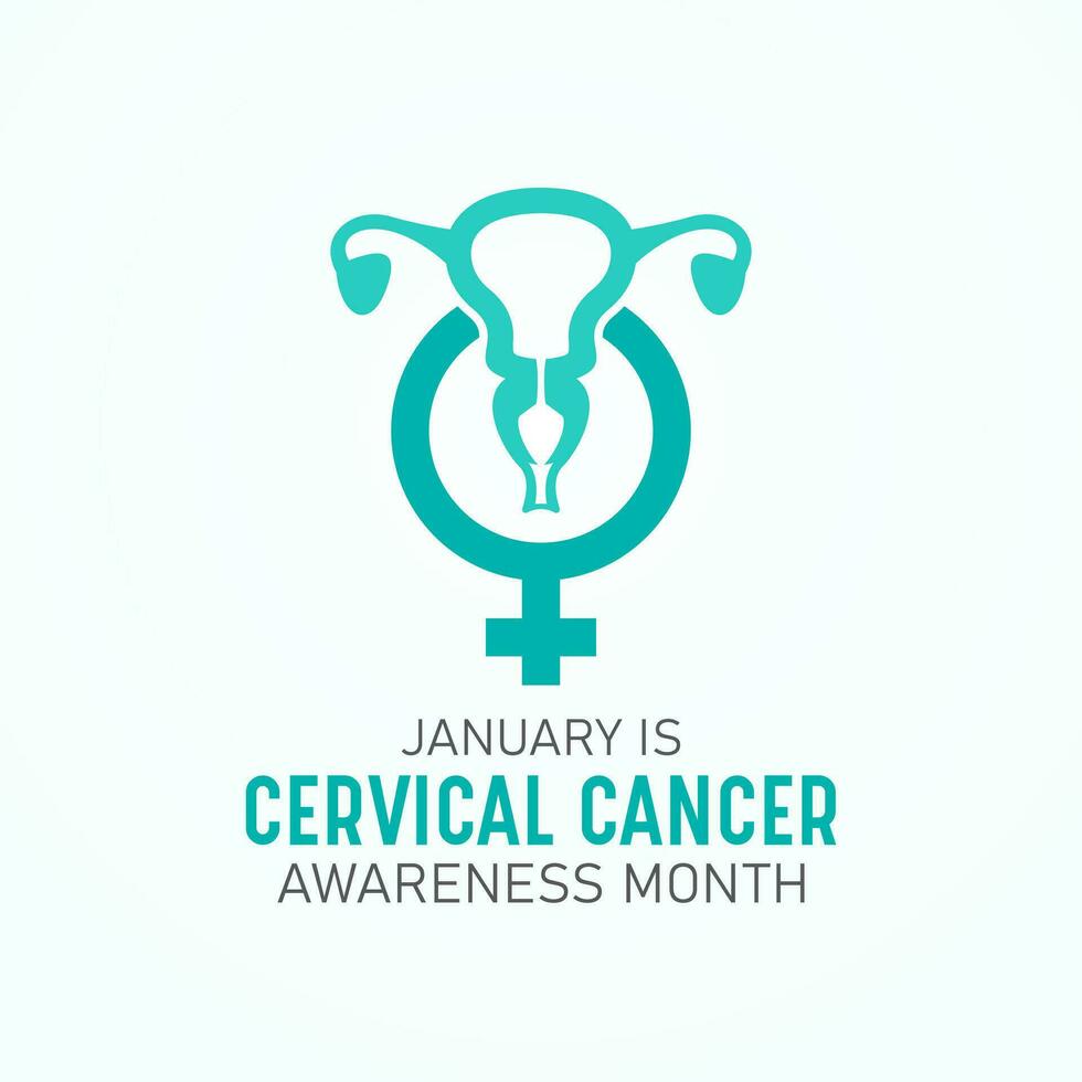 cervical cancer medvetenhet månad är observerats varje år i januari. januari är cervical cancer medvetenhet månad. vektor mall för baner, hälsning kort, affisch med bakgrund. vektor illustration.