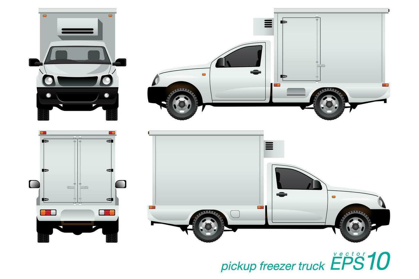 abholen LKW mit Kühlschrank Container vektor