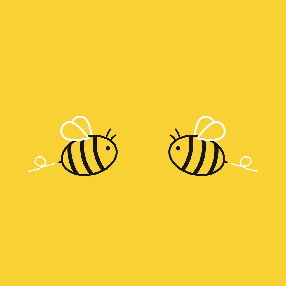 Biene Logo Design. Biene Vektor. Biene Karikatur Charakter Design. kostenlos Raum zum Text. vektor