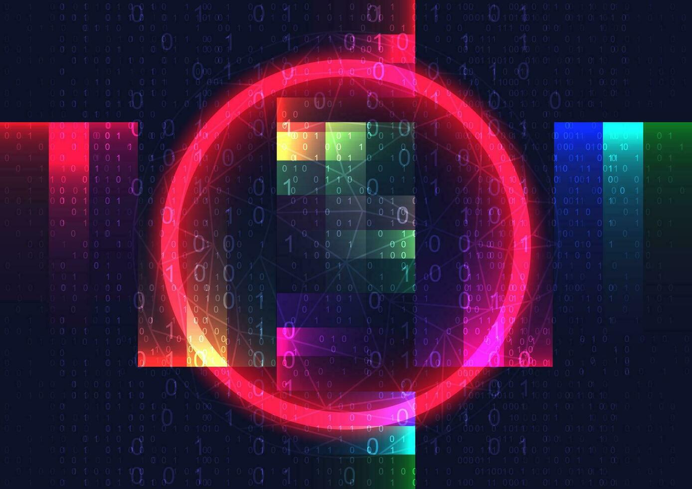 digital dator teknologi färgrik rand abstrakt bakgrund vektor