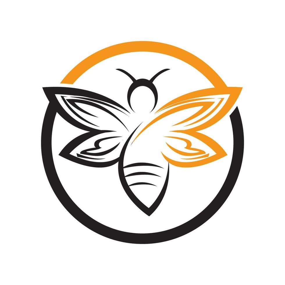 Biene Logo und Symbol Design Vektor Illustration