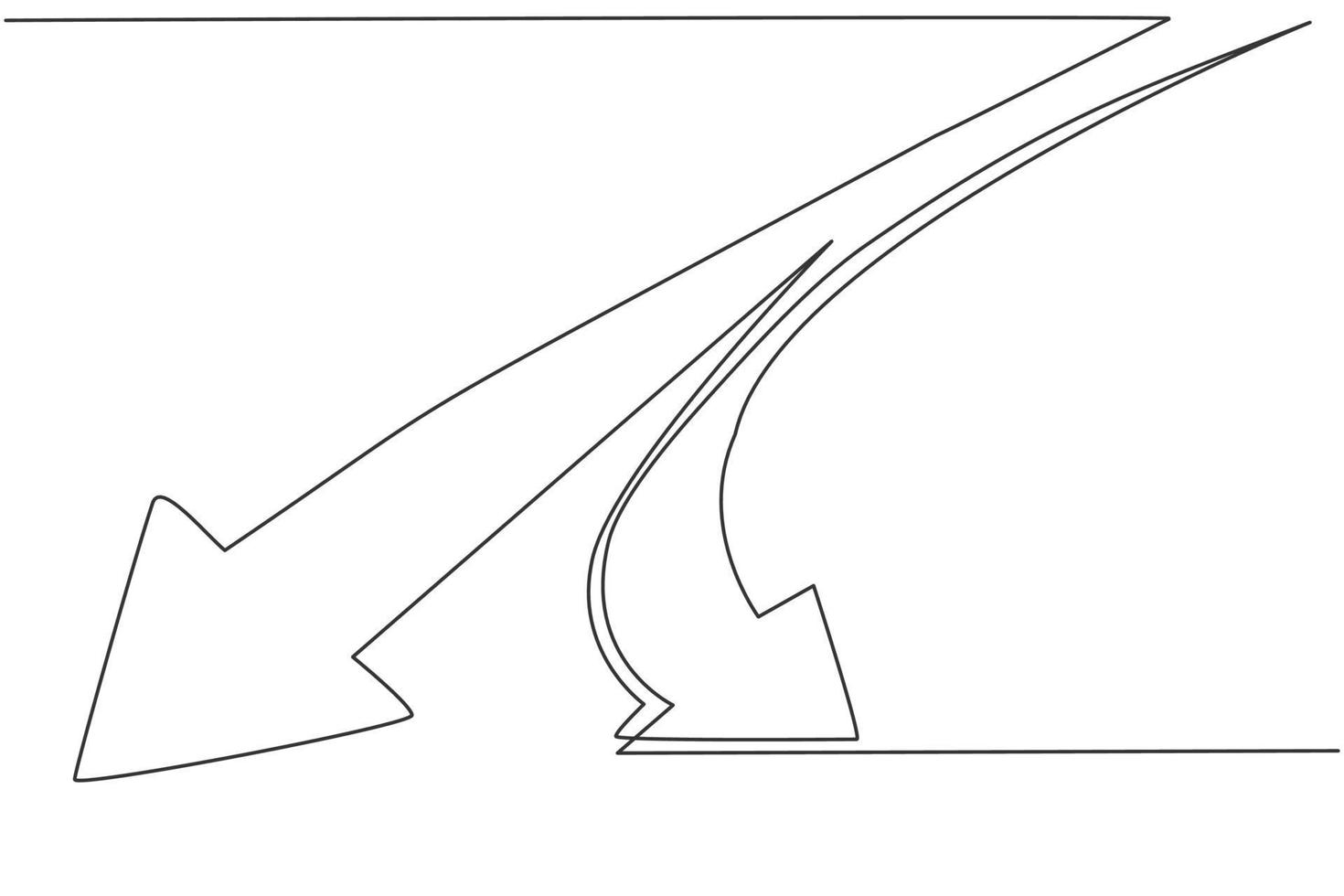 kontinuerlig enradsteckning av grenväg wat med pilsymbol. sätt att lyckas alternativ riktning minimalistiska koncept. trendig enkel linje rita design vektor grafisk illustration