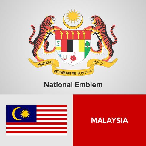 Nationales Emblem, Karte und Flagge vektor