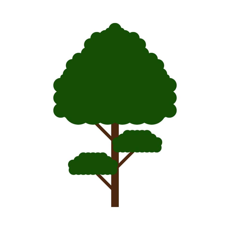 skuggig grön träd platt illustration vektor