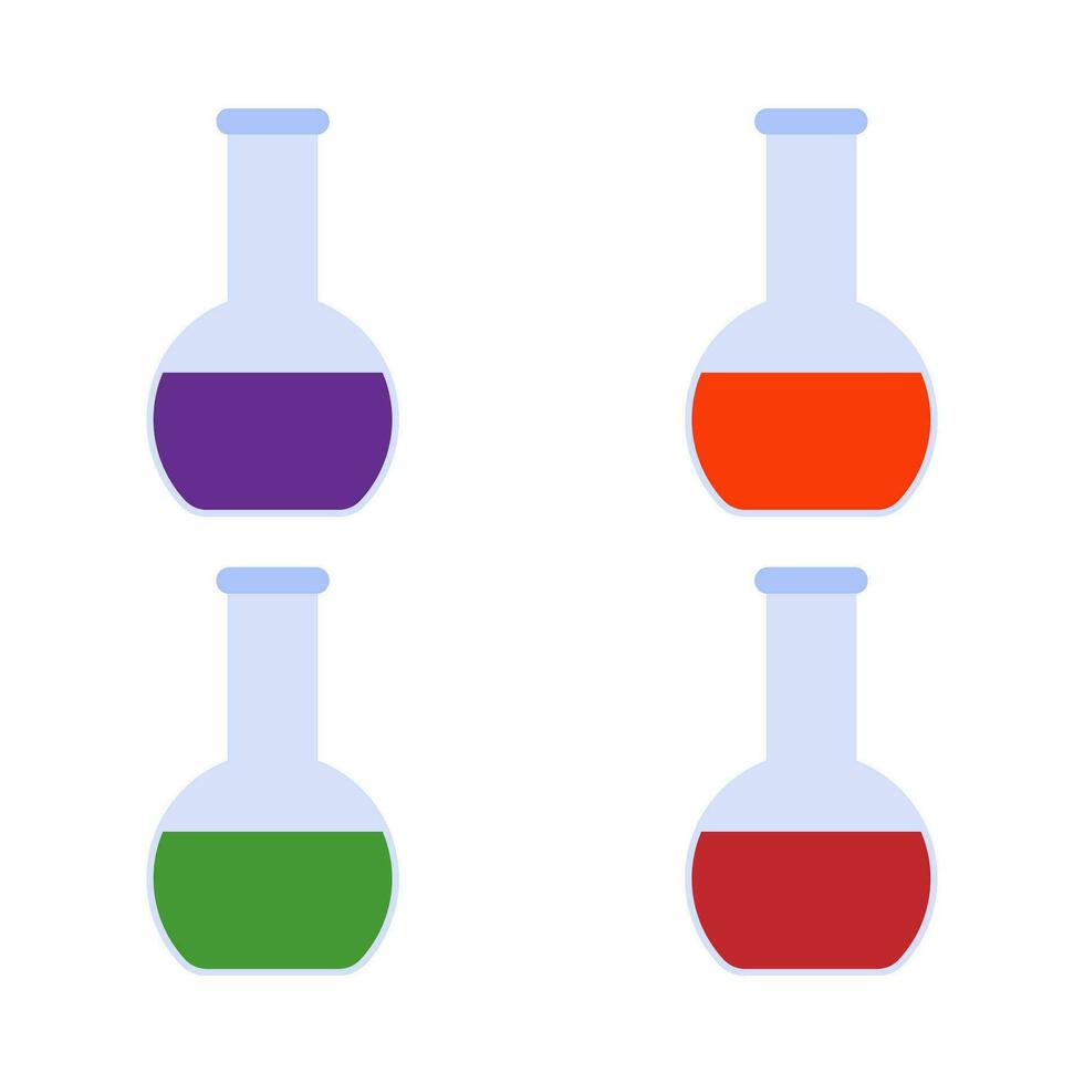 laboratorium Utrustning bägare platt illustration vektor