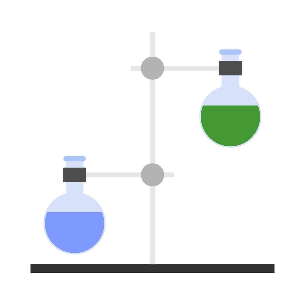 laboratorium Utrustning bägare platt illustration vektor