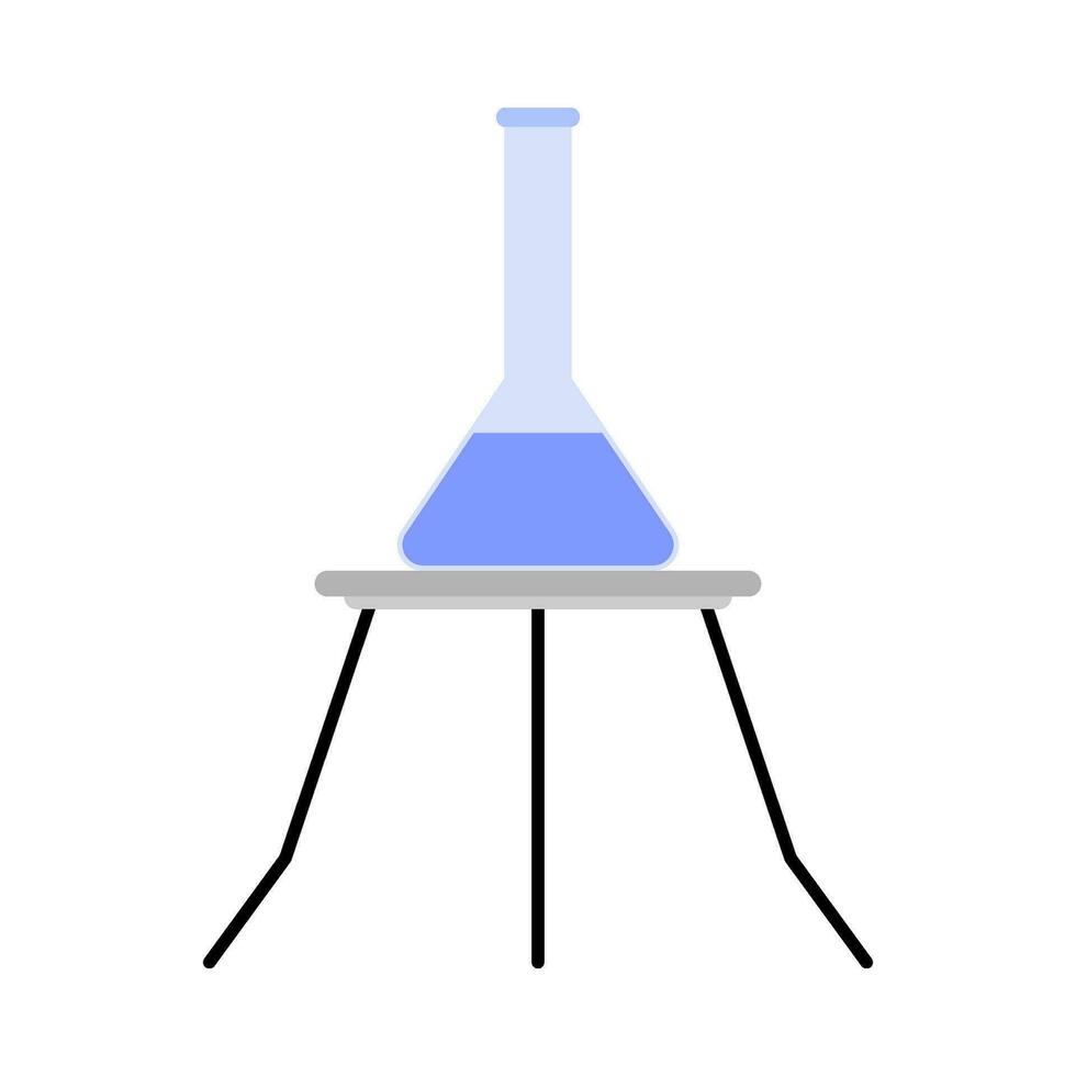 laboratorium Utrustning bägare platt illustration vektor