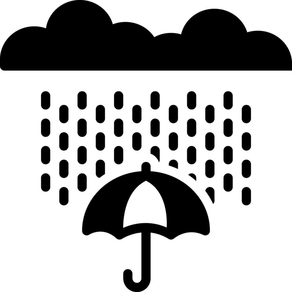 solide Symbol zum Regen vektor