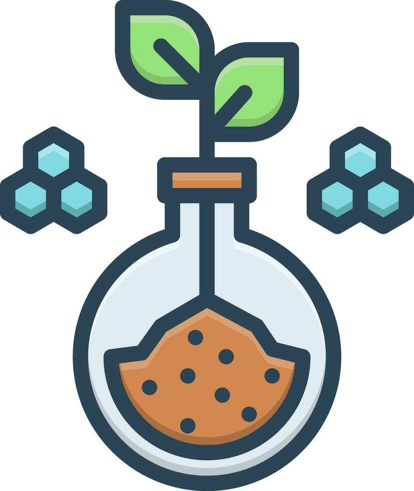 Färg ikon för bioteknik vektor