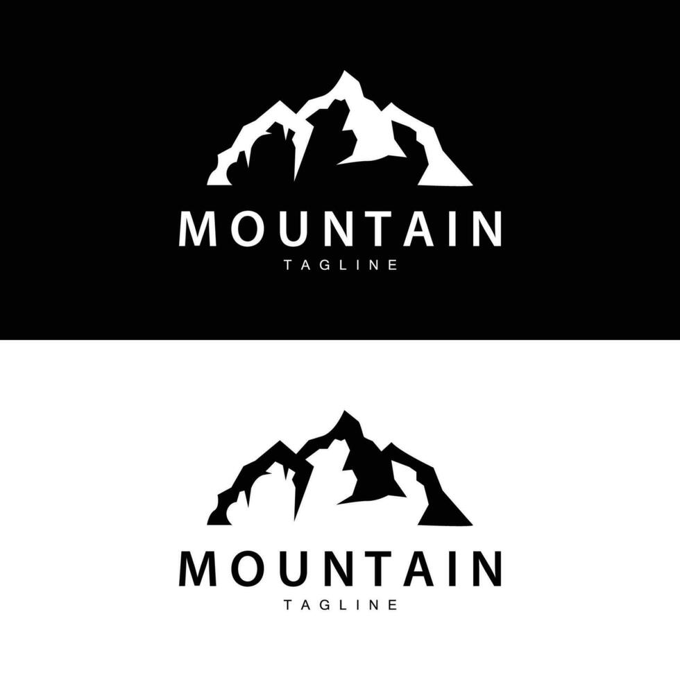 Berg Logo einfach Design Abenteuer Modell- Silhouette Landschaft einfach modern Stil Marke Produkt Geschäft vektor