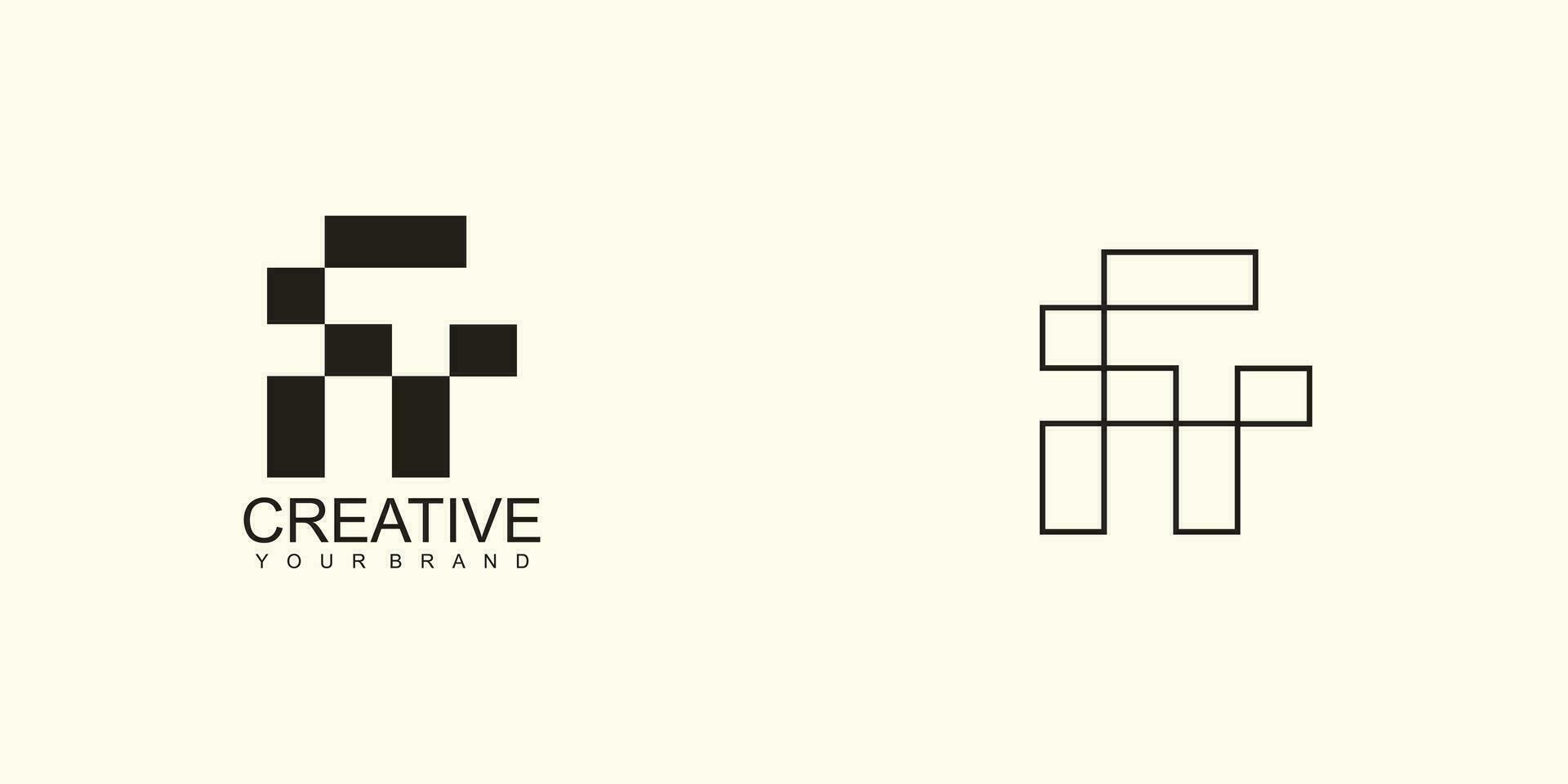 Brief Logo Design mit ft Brief Konzept vektor