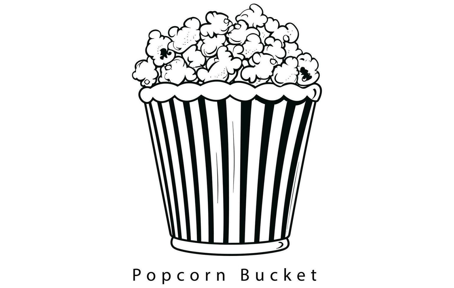 popcorn mellanmål vektor ikon illustration, popcorn linje ikon