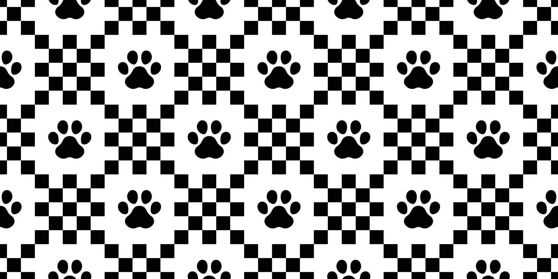 hund Tass sömlös mönster fotavtryck vektor kontrollerade franska bulldogg tecknad serie scarf isolerat upprepa tapet bricka bakgrund illustration klotter design