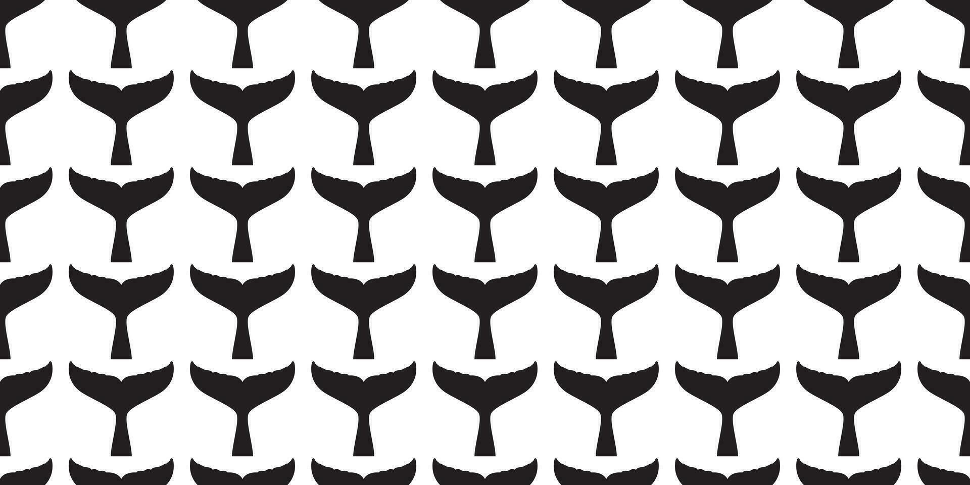 Hai Schwanz nahtlos Muster Wal Flosse Vektor Delfin Fisch Schal isoliert wiederholen Hintergrund Fliese Hintergrund Tier Karikatur Illustration Ozean Meer Gekritzel Design