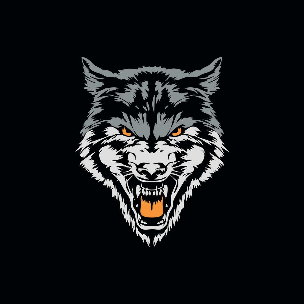 Kopf Wolf Logo Design Vektor