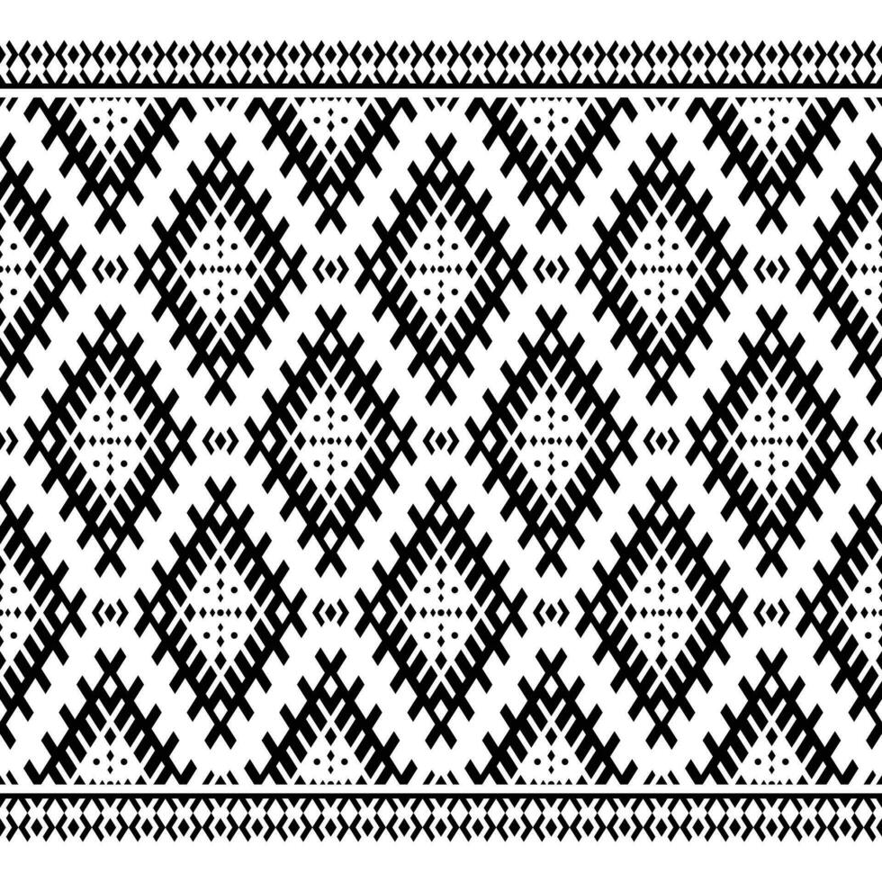 aztec och navajo stam- vektor illustration. sömlös etnisk mönster design skriva ut för textil. svart och vit färger.