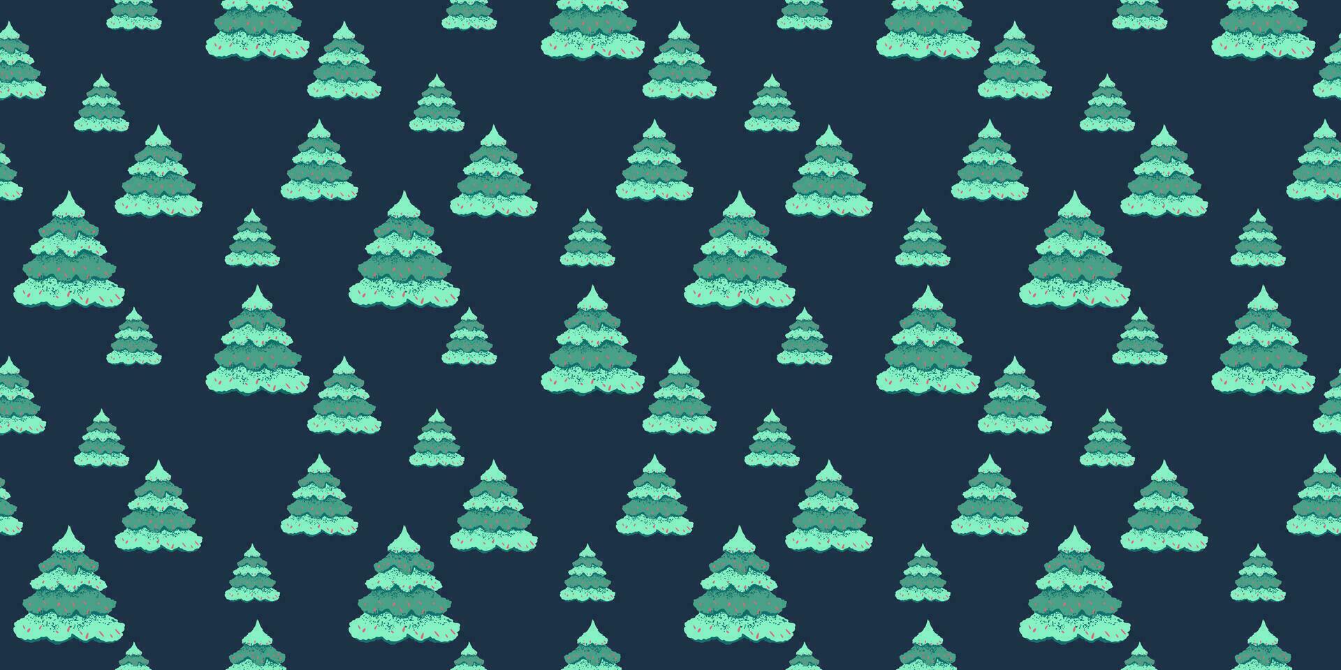 nahtlos Muster mit abstrakt, künstlerisch, einfach Vektor Hand gezeichnet Weihnachten Bäume. süß Weihnachten Hintergrund. Vorlage zum Design, Stoff, Textil, Mode, drucken, Oberfläche Design, Papier, Startseite