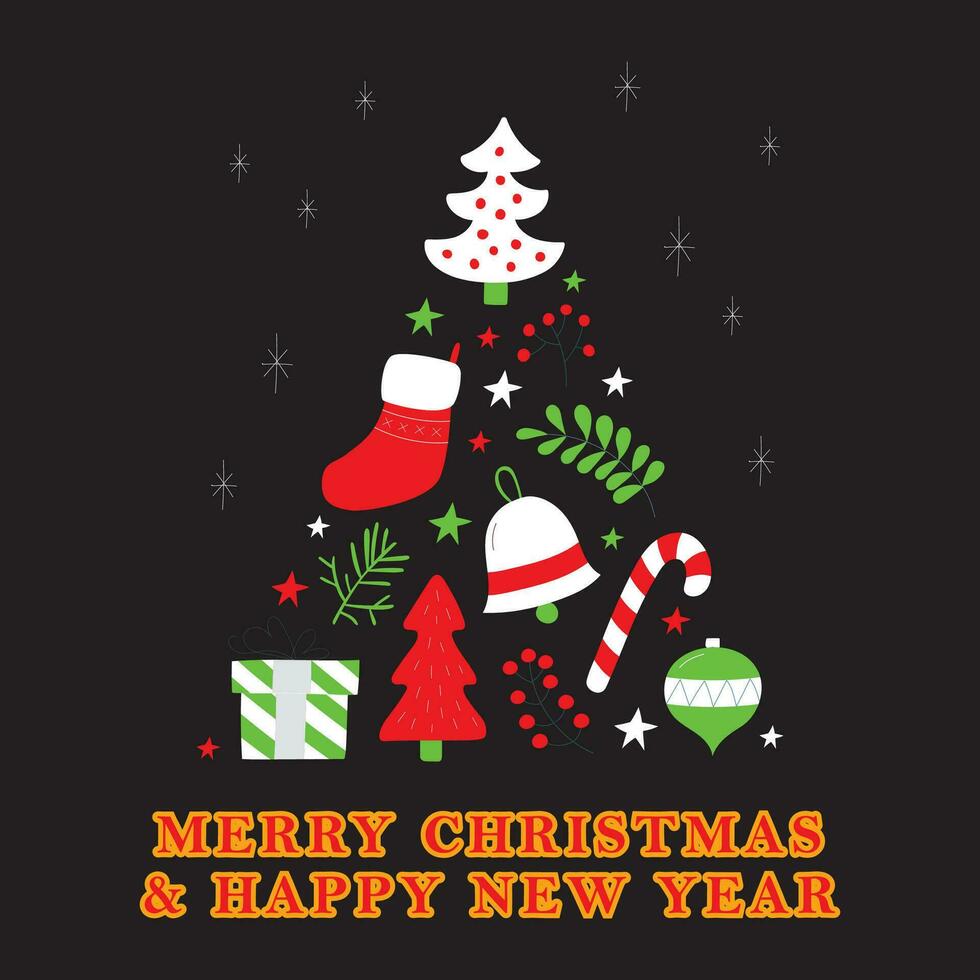 T-Shirt Design zum fröhlich Weihnachten Urlaub. Vektor druckbar