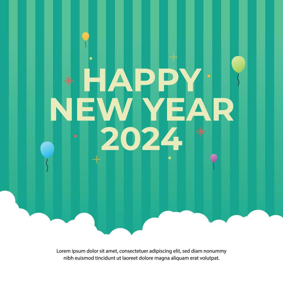 Neu Jahr 2024 Vektor Design Vorlage gut zum Feier Verwendung. Neu Jahr Design Vorlage. süß Neu Jahr Design. Vektor eps 10.